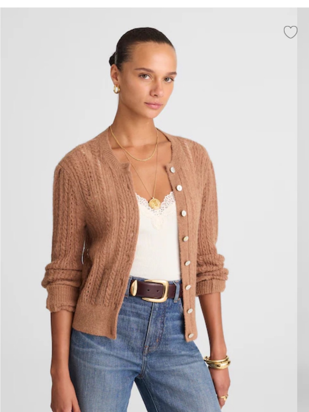 Madewell Pointelle stitch cardigan in Alpaca blend Cardigan L NWT